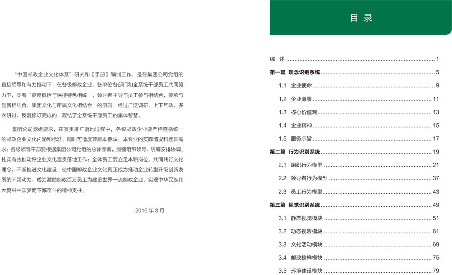 中国邮政企业文化手册设计